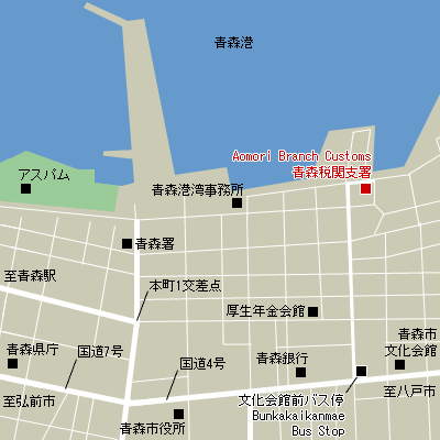 Map of Aomori Branch Customs