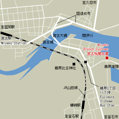 Map of Miyako Branch Customs