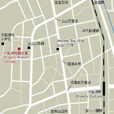 Map of Ofunato Branch Customs
