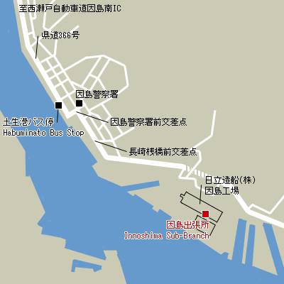 Map of Innoshima Sub-Branch Customs