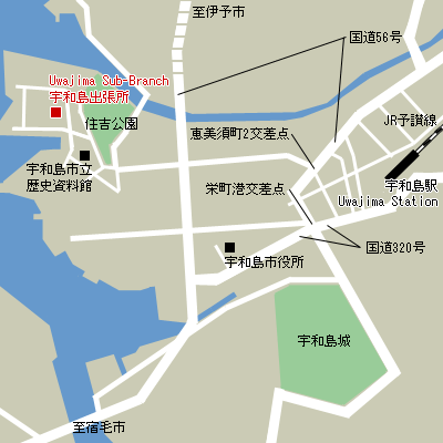 Map of Uwajima Sub-Branch Customs