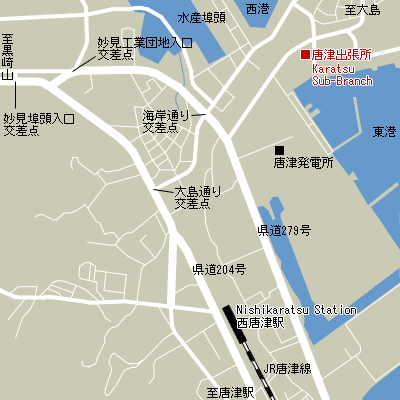 Map of Karatsu Sub-Branch Customs