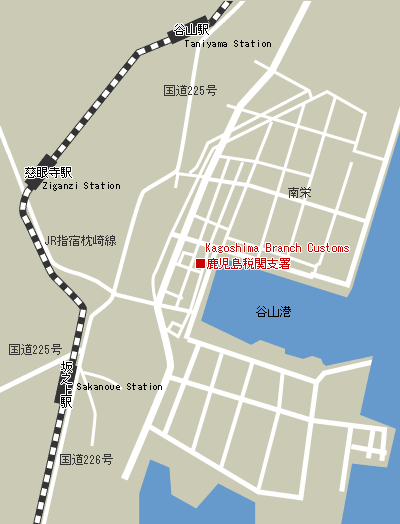 Map of Kagoshima Branch Customs