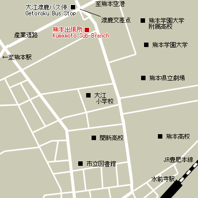 Map of Kumamoto Sub-Branch Customs