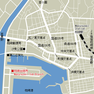 Map of Makurazaki Sub-Branch Customs