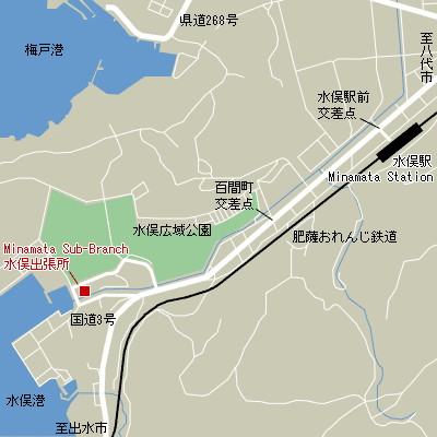 Map of Minamata Sub-Branch Customs