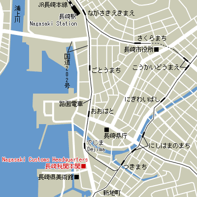 Map of Nagasaki Customs Headquarters