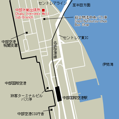 Map of Chubu Overseas Mail Sub-Branch Customs