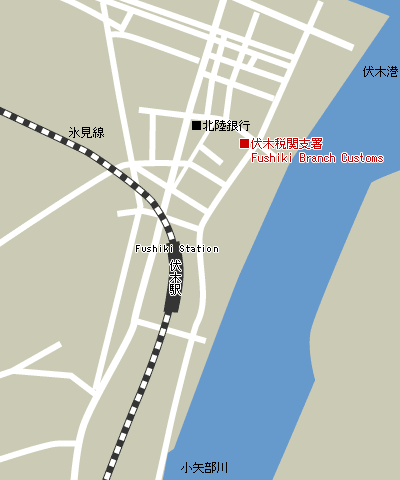 Map of Fushiki Branch Customs
