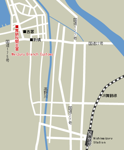 Map of Maizuru Branch Customs