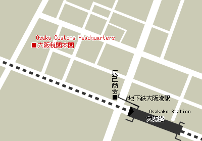 Map of Osaka Customs Headquarters