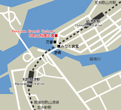 Map of Wakayama Branch Customs