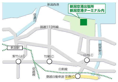 Map of Niigata Airport Sub-Branch Customs
