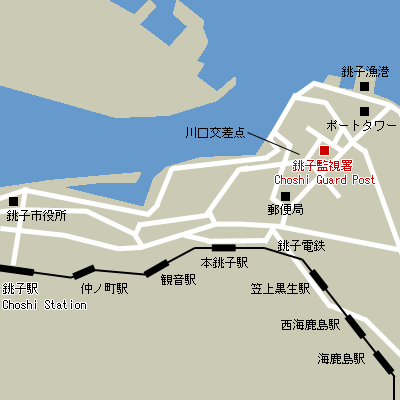 Map of Choshi Customs Guard Post