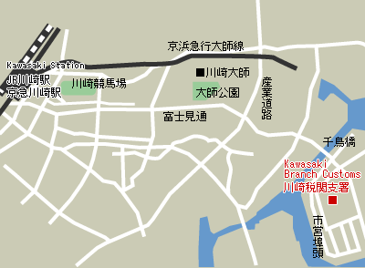 Map of Kawasaki Branch Customs