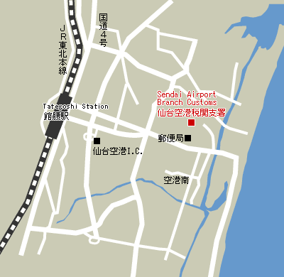 Map of Sendai Airport Branch Customs