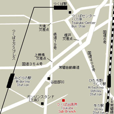 Map of Tsukuba Sub-branch Customs