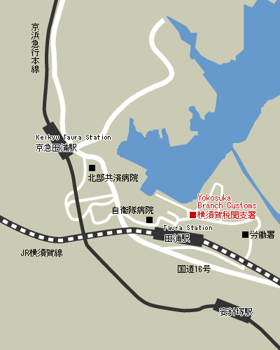 Map of Yokosuka Branch Customs