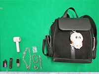 リュックサック内の荷物を並べた様子 リュックサック内の荷物を並べた様子