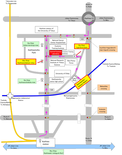 Map:Directions from the nearest stations