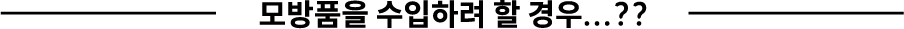 모방품을 수입하려 할 경우...??
