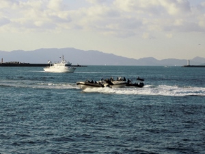 和歌山下津港テロ対策訓練の様子