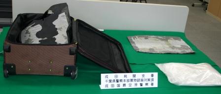 覚せい剤が隠されていたスーツケース