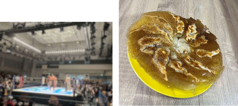 オフショット(プロレス観戦及び手料理の写真)
