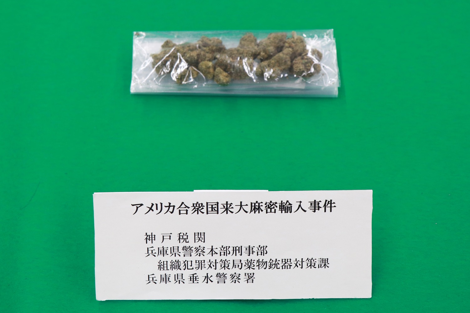 犯則物件である大麻の写真