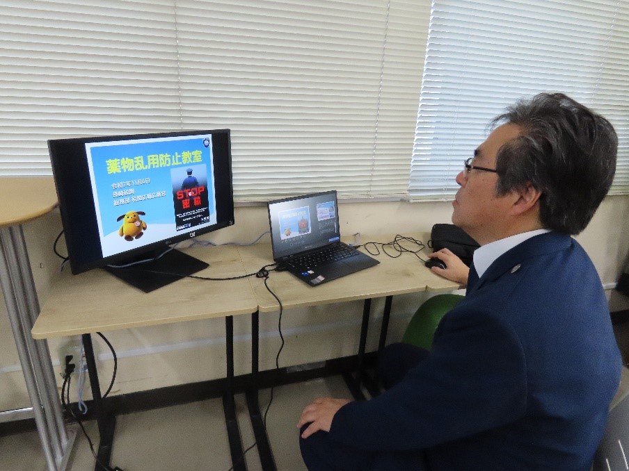 オンラインでの講話の様子