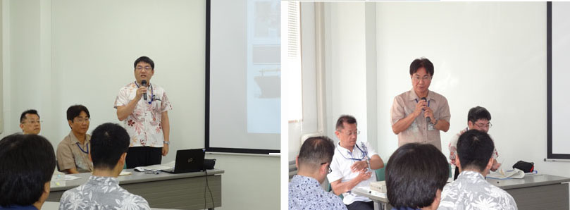 説明をする税関職員a 説明をする税関職員a