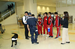 麻薬探知犬のデモ様子d 麻薬探知犬のデモ様子d