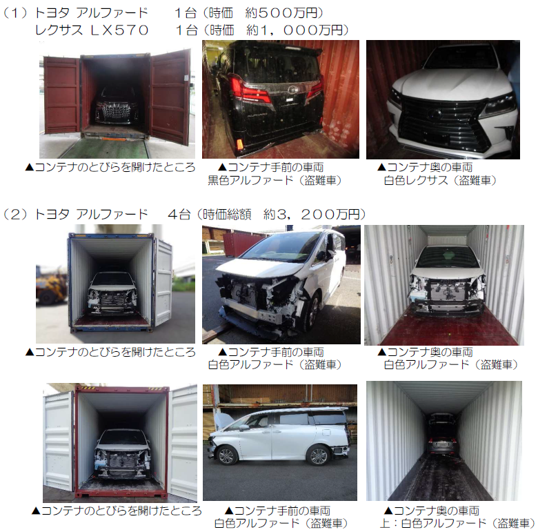 アルファードが発見された様子